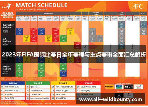 2023年FIFA国际比赛日全年赛程与重点赛事全面汇总解析