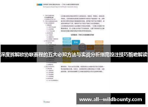 深度拆解欧协联赛程的五大必知方法与实战分析指南投注技巧前瞻解读